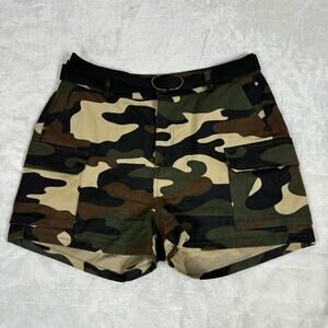 Love Tree Camo Cargo High Waist Shorts Women’s Size Large L Green Utility USED